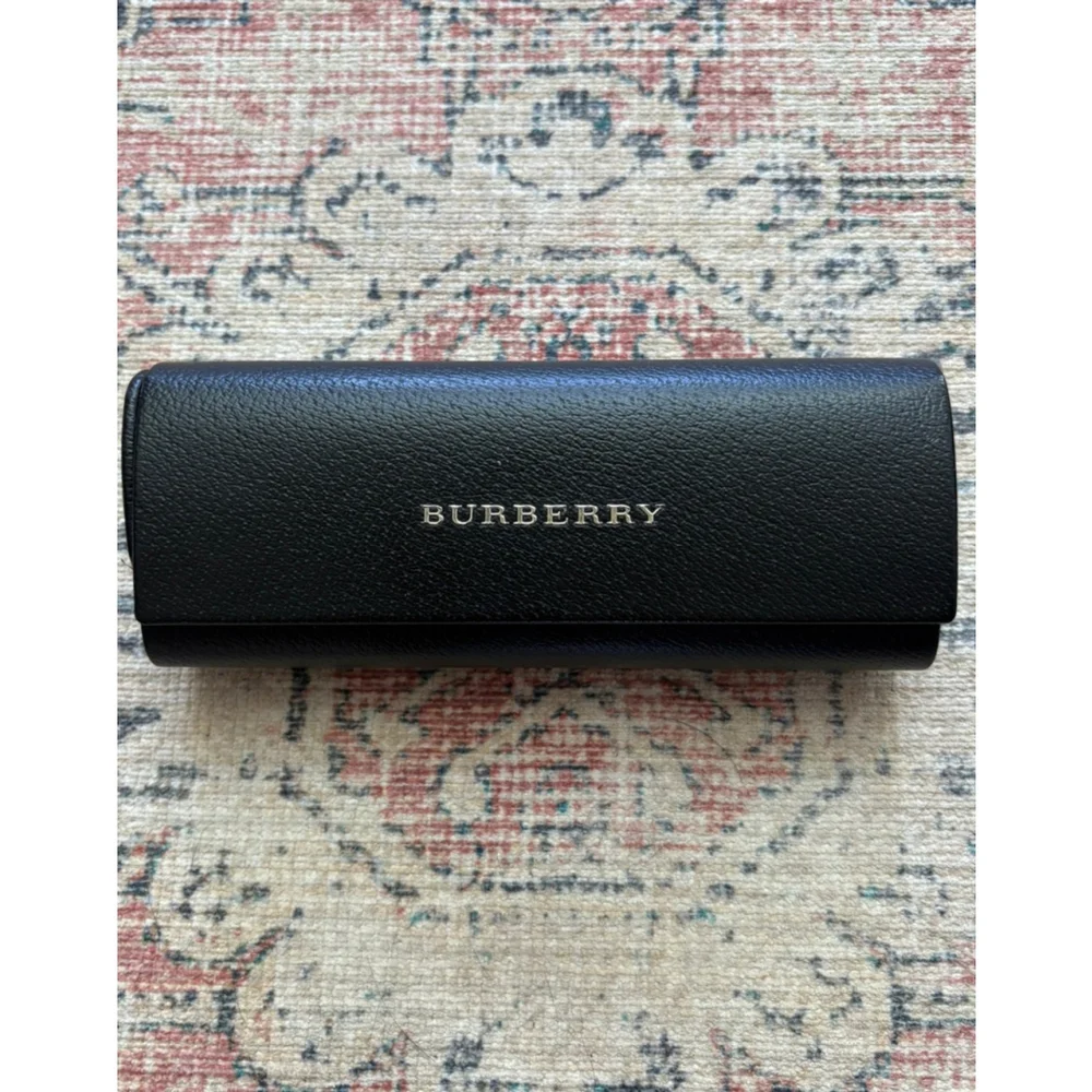 Burberry Sunglasses Case Black Leather Hard Shell